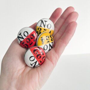 Anthropologie Red Lucky Number Dresser Knobs Set of Four